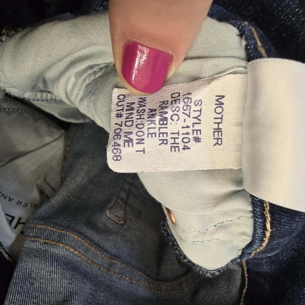 Mother The Rambler Ankle Don't Mind Me Jeans in Blue Size 31 - Picture 6 of 9